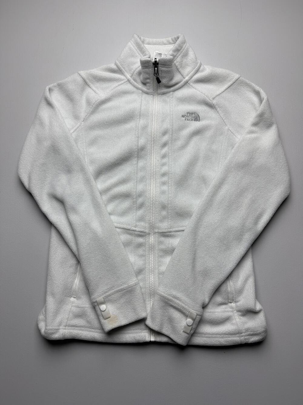 The North Face Fleece Jacket Womens Small White Polartec Full Zip Outdoor Warm